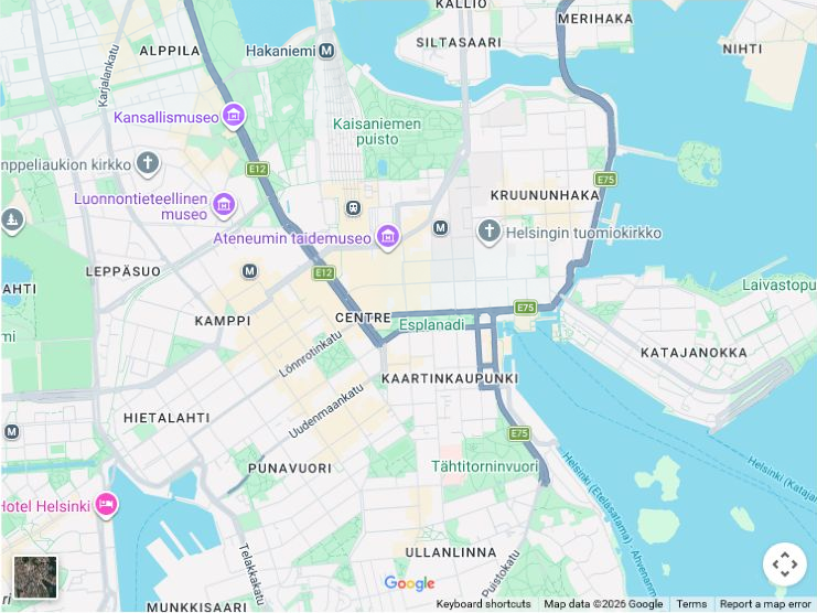 Map of the Paca Ventures Helsinki office