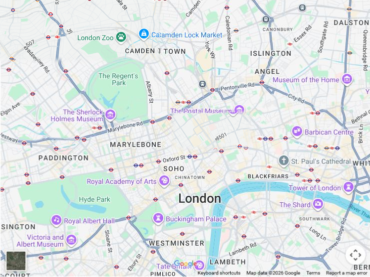 Map of the Paca Ventures London office